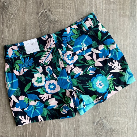 NWT LOFT The Riviera Short Blue Aqua Pink Floral 4 - Picture 2 of 7
